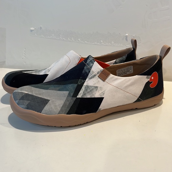 UIN - men’s walking trail shoes slip on canvas casual loafers mix‎ Gray size 11 main image 6